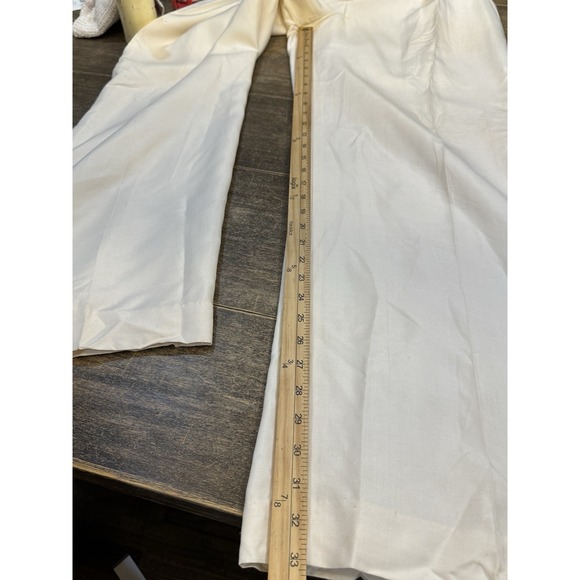 Carlisle Sport 100% Silk Women Trousers Size 14 Off White Vintage Old Money Flaw - Picture 10 of 16